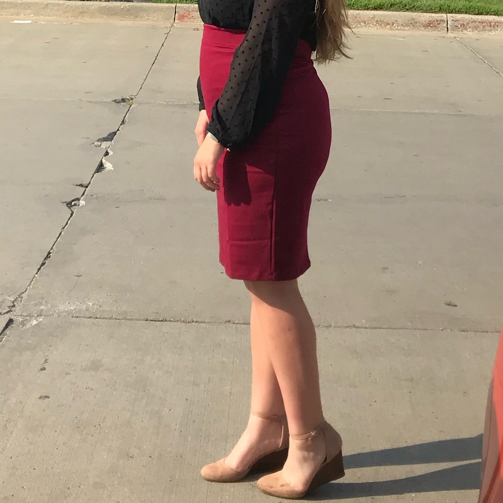 Professional business skirt maroon